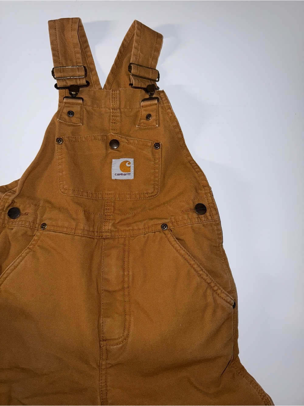 Carhartt Kids Caramel Brown Canvas Overall Bib